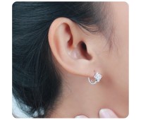 Stone Set Square Huggies Earring STHG-06